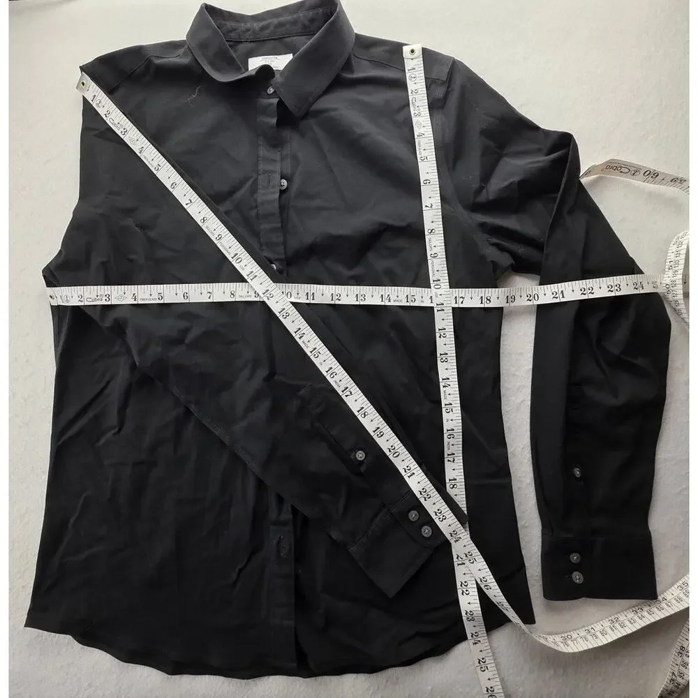 Untuckit For Her Womens Button Down Black Shirt Size 10